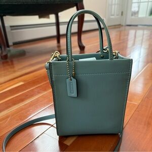Coach Mini Cashin Tote in Sage Green with Gold Hardware